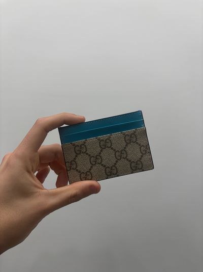 Portacarte Gucci banda celeste