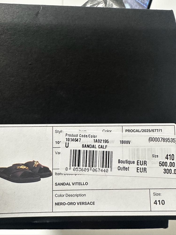 Versace Black Sandals 8