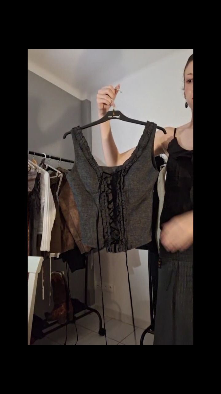 Other grey corset with black ties  XS/S product image