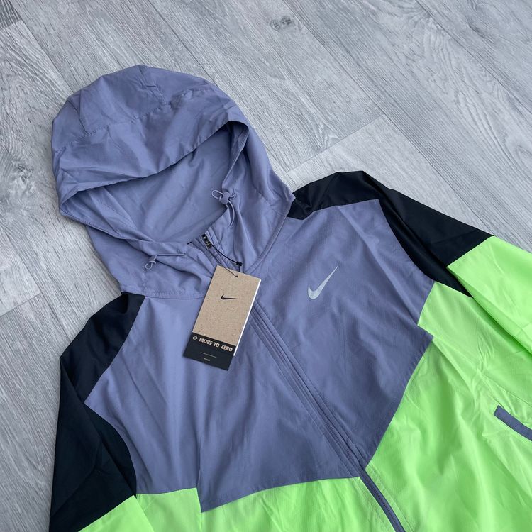 Nike Miler Repel Zip Windbreaker Running Jacket - Iron Purple/Black/Lime Blast [HV6521-506] obraz 3