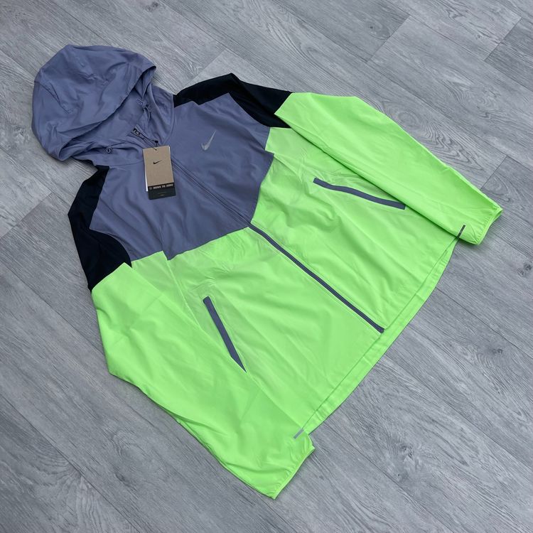 Nike Miler Repel Zip Windbreaker Running Jacket - Iron Purple/Black/Lime Blast [HV6521-506] obraz 2