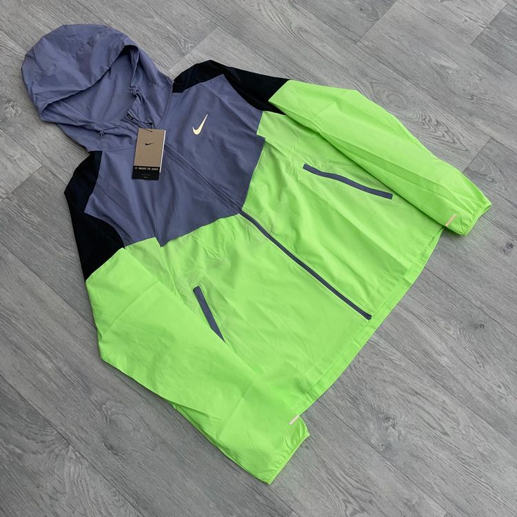 Nike Miler Repel Zip Windbreaker Running Jacket - Iron Purple/Black/Lime Blast [HV6521-506] obraz 1