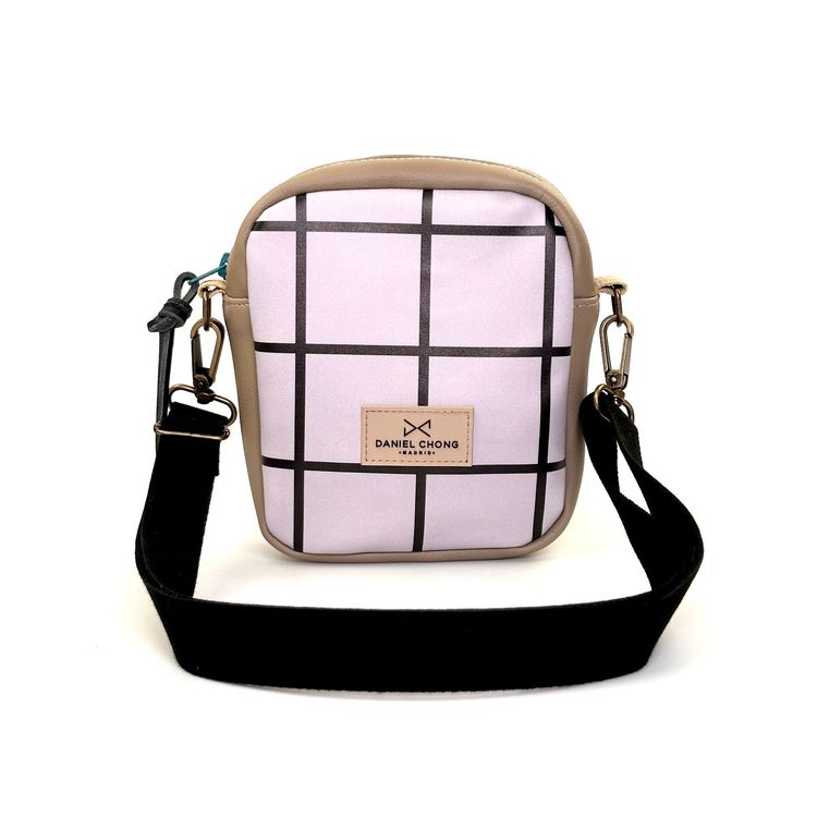 Bandolera urban box mini, cuadriculado.