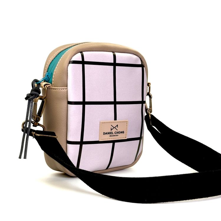 Bandolera urban box mini, cuadriculado. 2