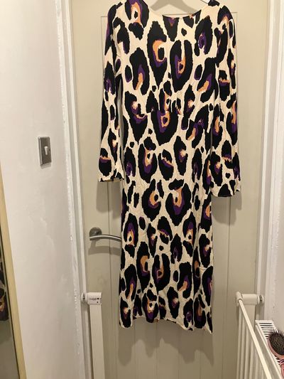 TU Long Sleeve Leopard Print Dress