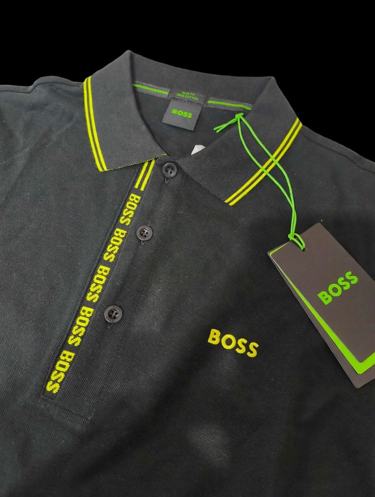 Boss Black Polo ShirtBOSS Polo Paule 4 Negro Neon Original - Talla M - Nuevo con Etiqueta - Slim Fit imagen 2