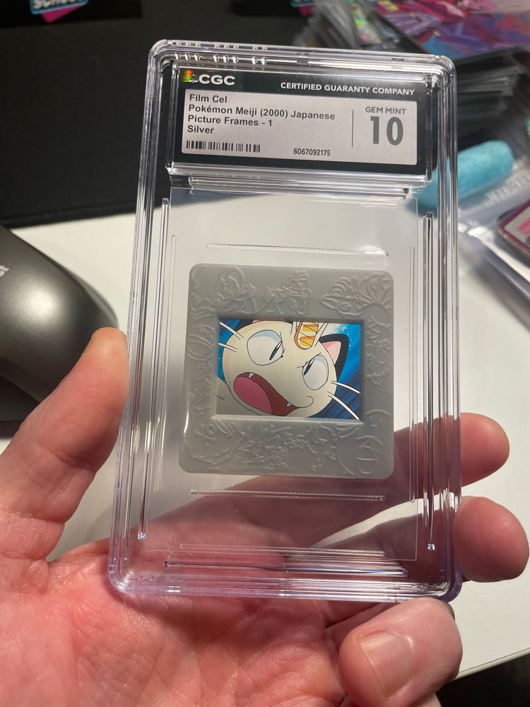2000 Pokémon Meiji Picture Frame Film Cell Silver Meowth CGC 10 Vintage Rare 3