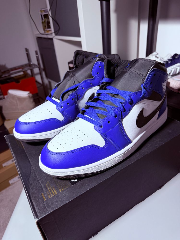 Jordan 1 Mid Royal Blue/ White - Size 11, Brand New Half Box