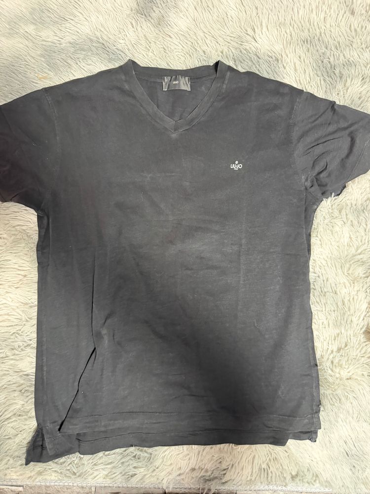 Liu Jo Black V-Neck T-Shirt