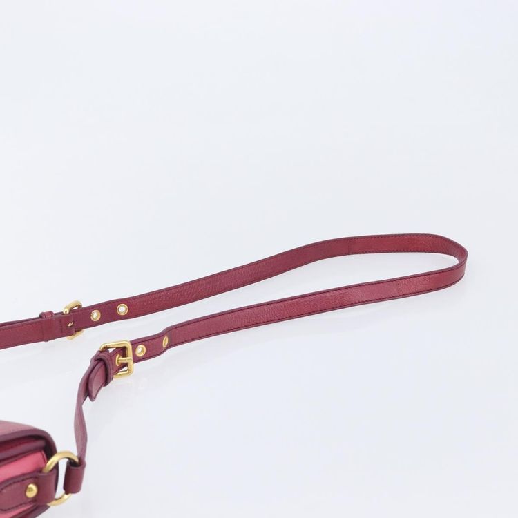 Miu Miu Madras Shoulder Bag Leather Pink Gold Auth 210737V - Jerrillo image 8