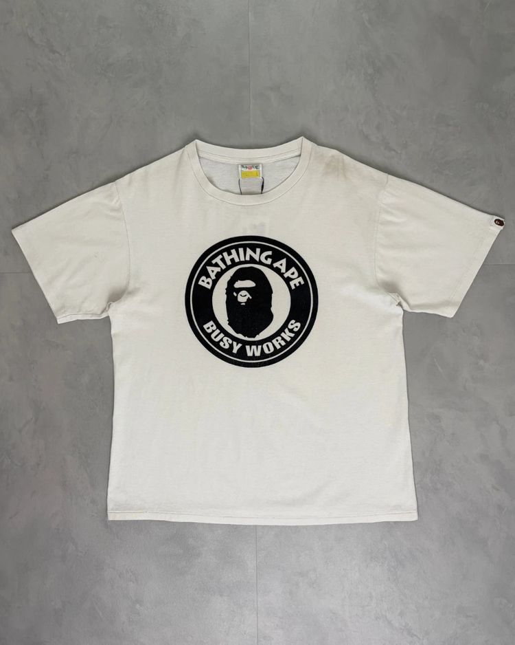 Bape Busy Work Graphic T Shirt white – L image 1
