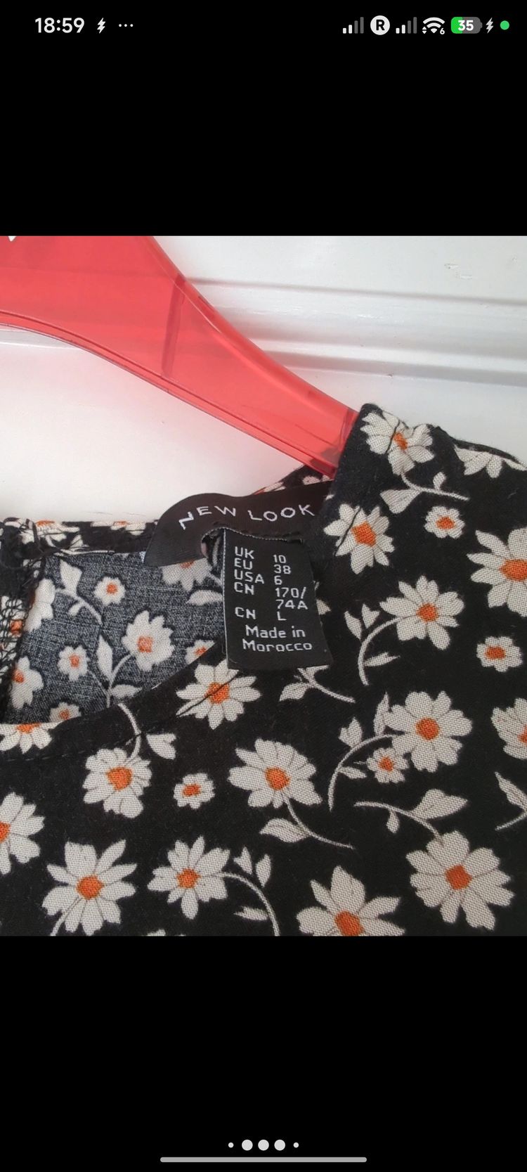 New Look Black Floral Short Sleeve Dress image 5