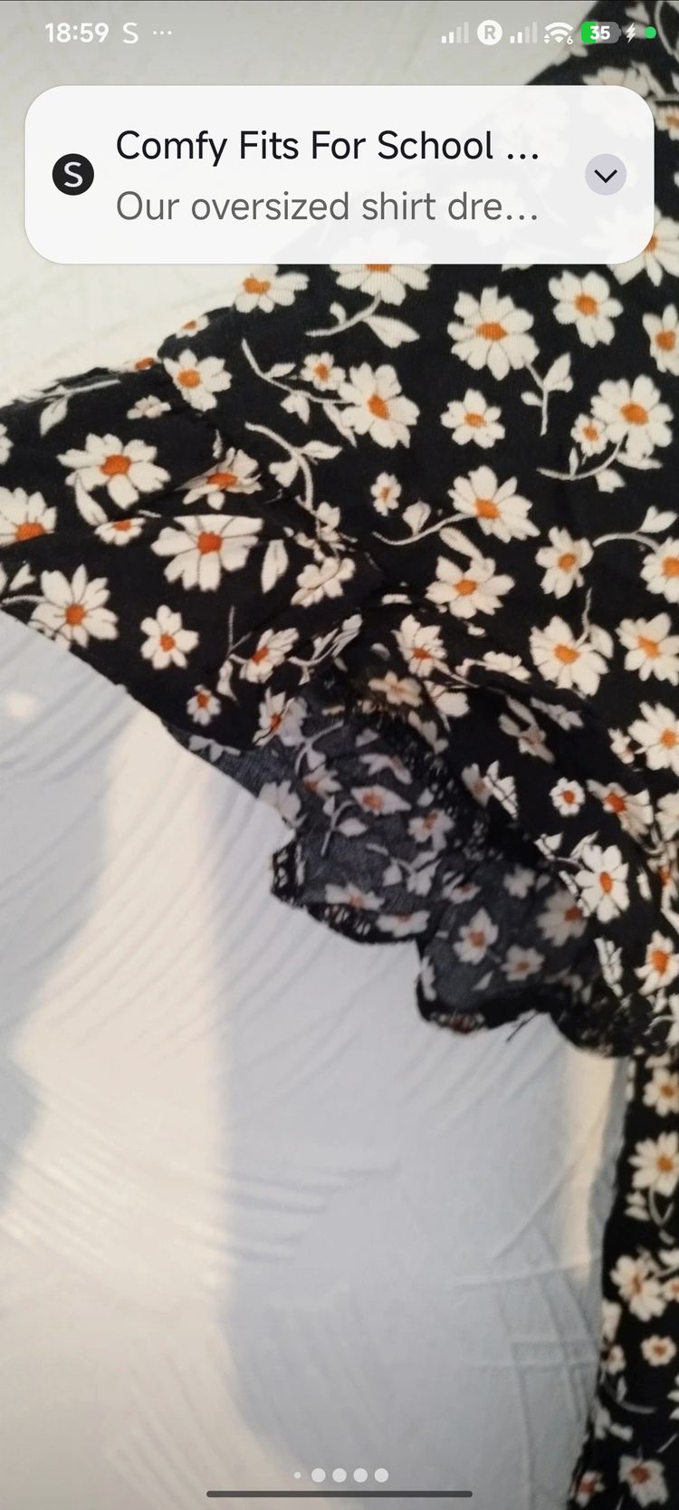 New Look Black Floral Short Sleeve Dress image 7