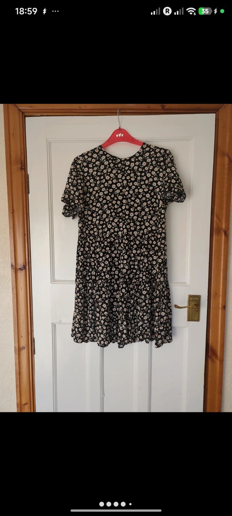 New Look Black Floral Short Sleeve Dress image 3
