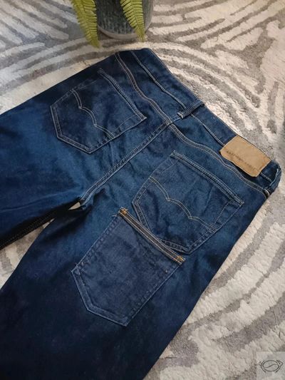 American Eagle Blue Denim Jeans Custom Flared 3