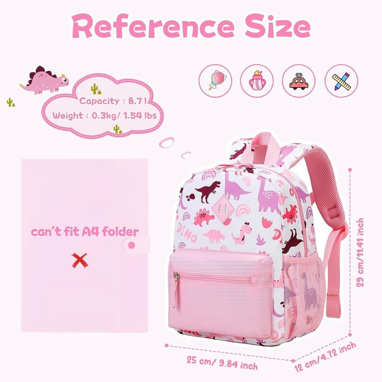 Pink Dinosaur Print Backpack image 3