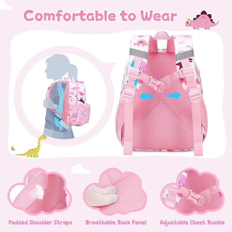 Pink Dinosaur Print Backpack image 5