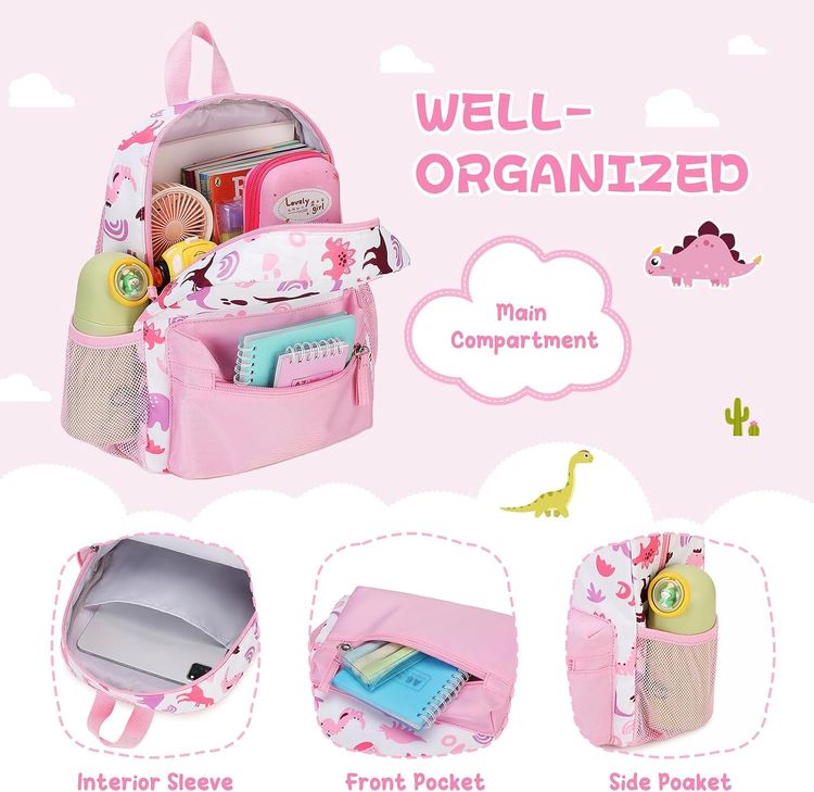 Pink Dinosaur Print Backpack image 4