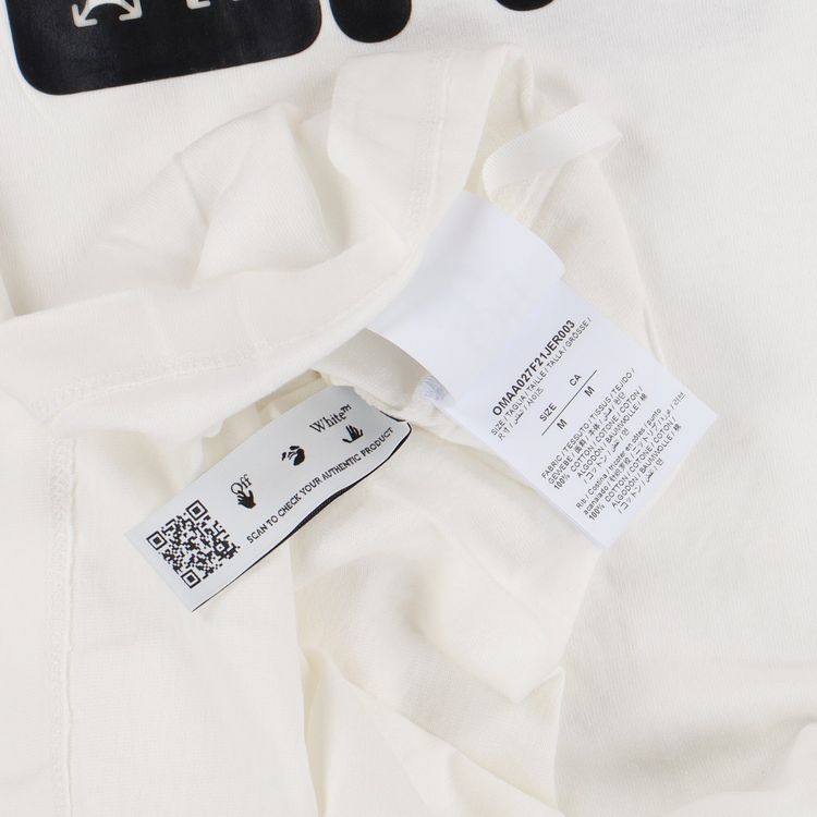 Off-White White Rubber Arrow Font Logo T-Shirt image 7