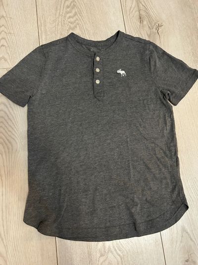 Abercrombie Kids Grey Short Sleeve Henley Shirt