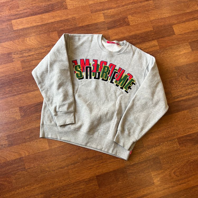 Supreme Stacked Crewneck Grey Taglia S (Usata)