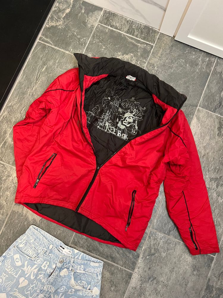 Chaqueta Reebok waterproof roja technical jacket talla L 