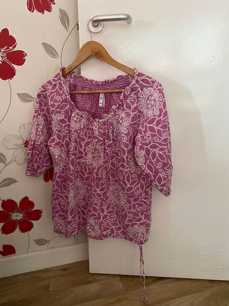 Next Women's Pink Floral Blouse size 14 