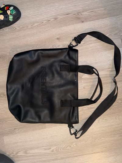 Black Tote Bag With Essentials Logo