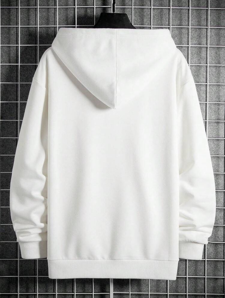 Manfinity Homme Men Letter Graphic Kangaroo Pocket Long Sleeve imagen 2
