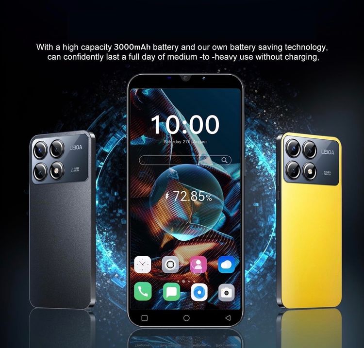 CatCalls X6Pro Mobile Phone, 5.0" IPS Display, 16GB Expandable to 128GB, Dual SIM Free Unlocked, Dual Camera, WIFI/Bluetooth/Face ID Cheap Phone (Black)