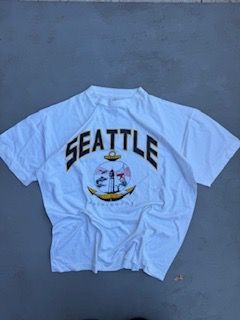 White T-Shirt With Seattle Print