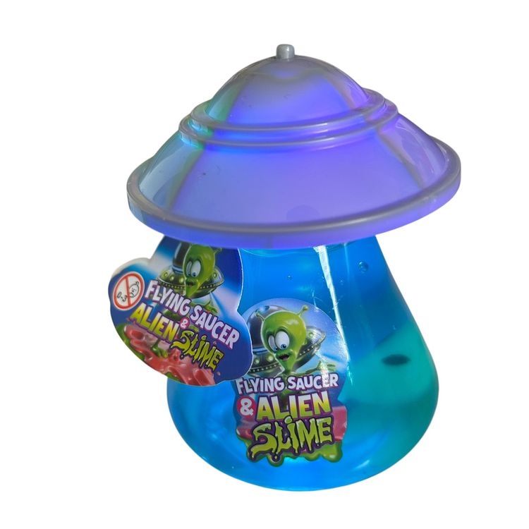 Light Up Flying Saucer Alien Slime - Blue