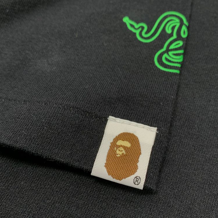 Bape Medium Tee Razor Neon Camo Ape Head Black T-Shirt A Bathing Ape obraz 6