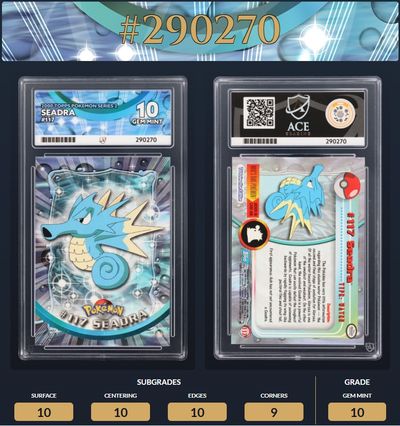 ACE 10 SEADRA 2000 Topps Pokemon Series 2 VINTAGE