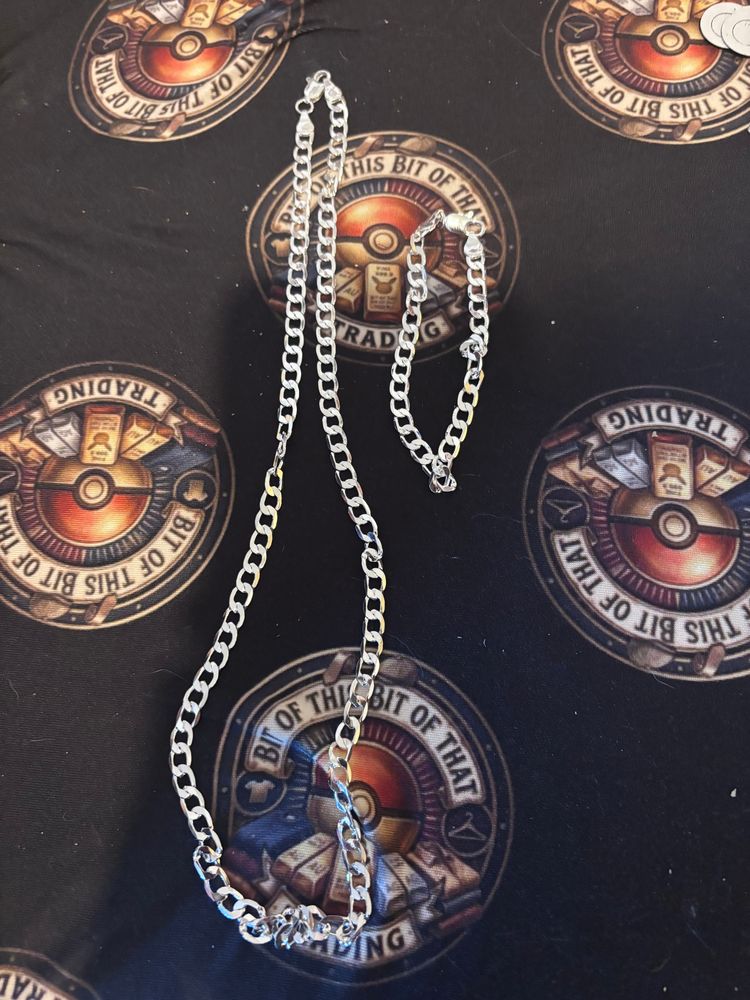 20inch s Silver - PLATED Chain Necklace And Bracelet Set