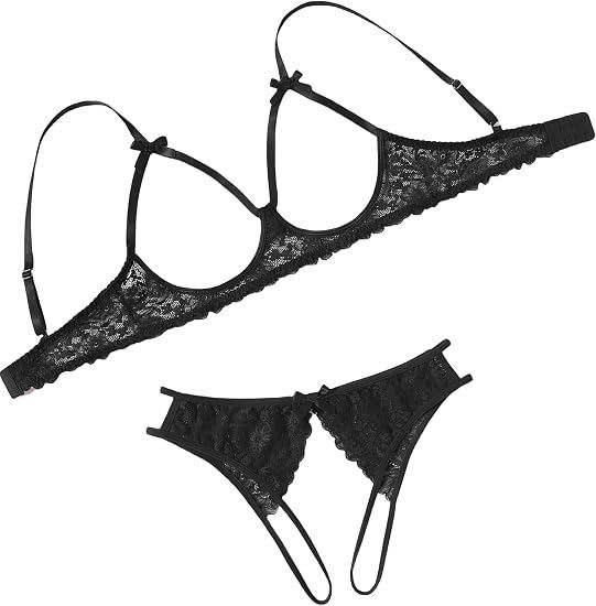 Black Lace Lingerie Set Bra And Panties image 5