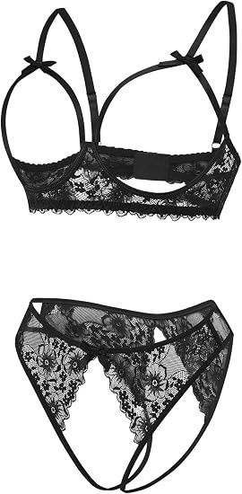 Black Lace Lingerie Set Bra And Panties image 4