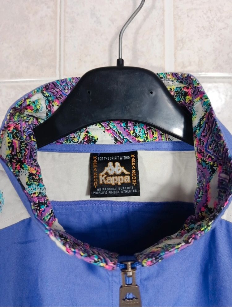 Kappa Blue Zip-Up Jacket With Patterned Accents Vintage '80 image 3