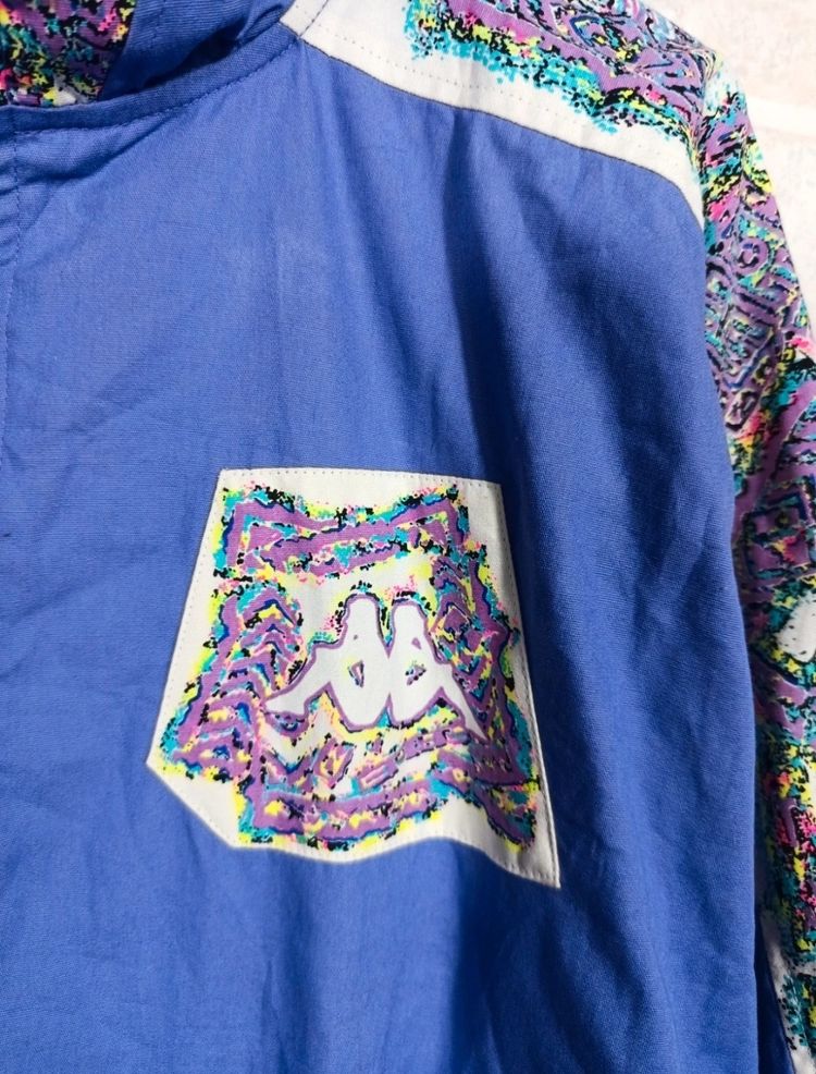 Kappa Blue Zip-Up Jacket With Patterned Accents Vintage '80 image 5