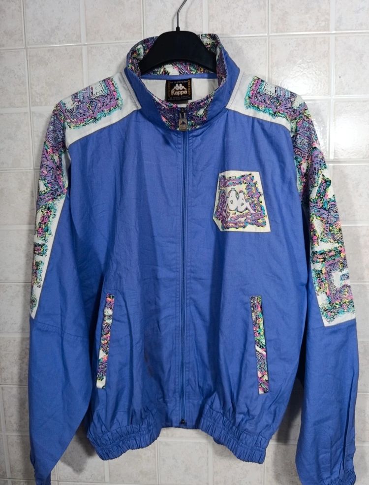 Kappa Blue Zip-Up Jacket With Patterned Accents Vintage '80 image 2
