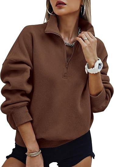 Brown Quarter-Zip Sweatshirt image 2