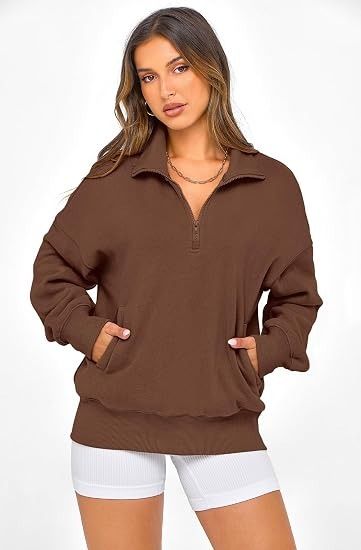 Brown Quarter-Zip Sweatshirt image 3