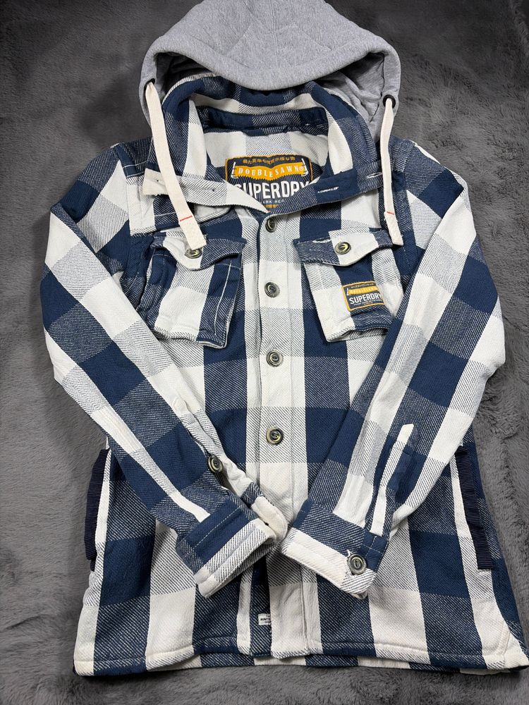 Superdry Checkered Jacket With Hood tg M 