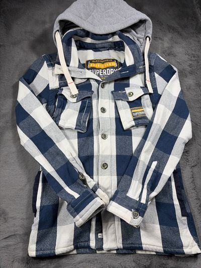 Superdry Checkered Jacket With Hood tg M