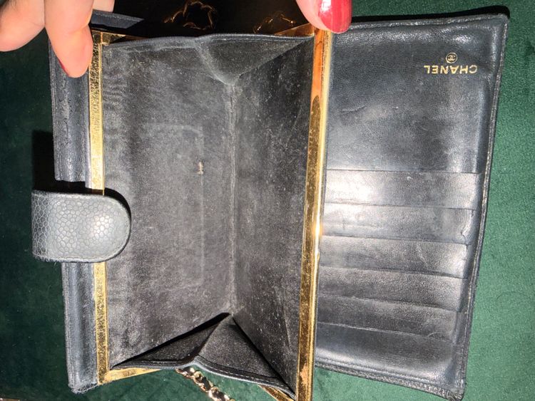 Chanel Black Leather Chain Shoulder Bag Wallet image 3
