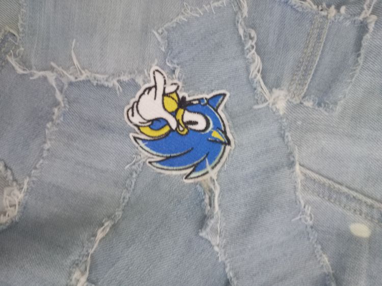 Y2k No Fear Denim Shorts With Sonic Patch 2