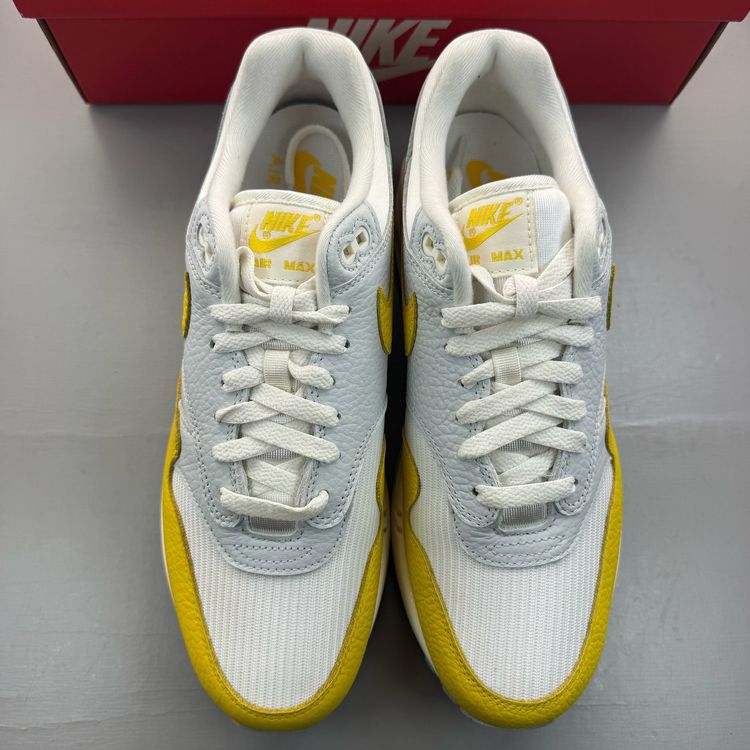 Nike Air Max 1 Size UK 8.5 Tour Yellow Photon Dust White Trainers DX2954-001 8