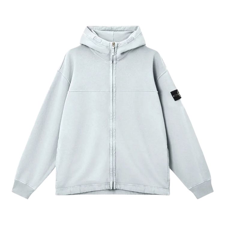 Stone Island Organic Cotton Fleece Reflective Zip Up Hoodie￼