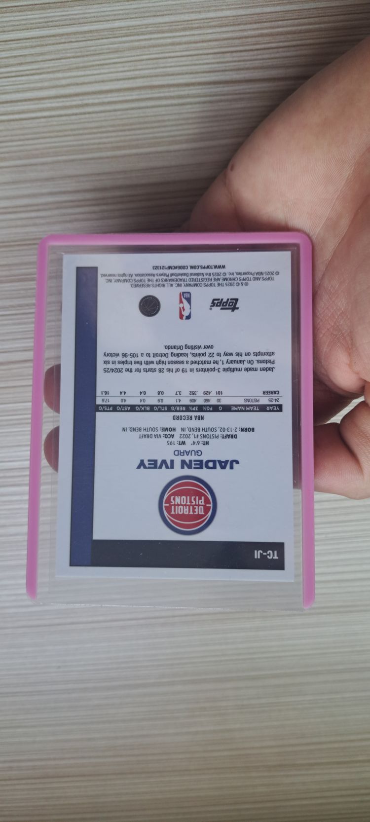 Jaden Ivey /50 Gold paralel Topps 45th aniversario obraz 2