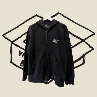 Cat Black Zip-Up Hoodie
